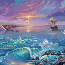 Схема вышивки «море»