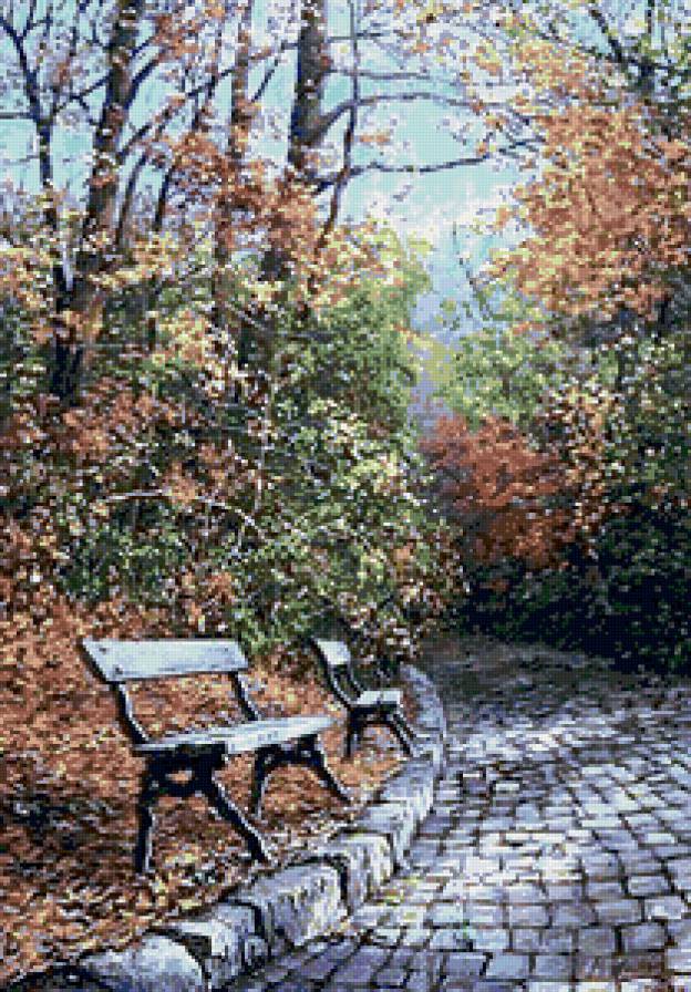 осень в парке - осень, пейзаж, листья, деревья - предпросмотр