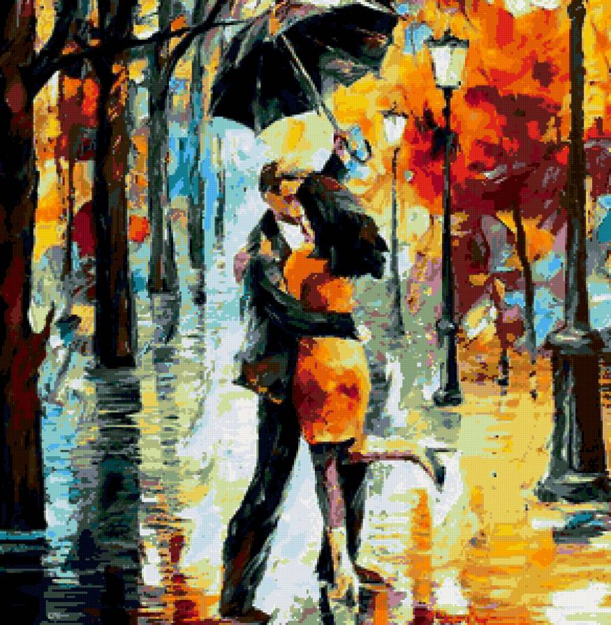 дождливая осень - деревья, осень, пара - предпросмотр