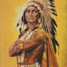 Схема вышивки «Индеец»