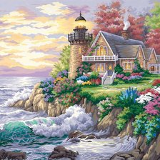 Схема вышивки «Домик у моря»