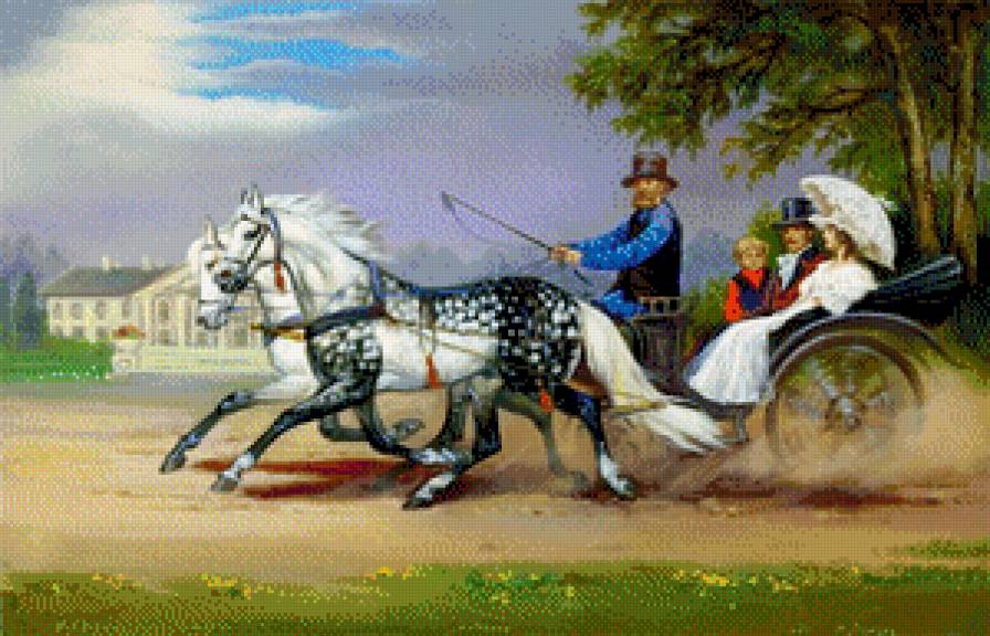 прогулка - люди, картина - предпросмотр