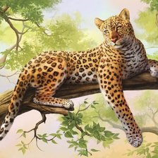 Схема вышивки «Серия "Живой мир": Леопард»