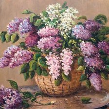 Схема вышивки «сирень»