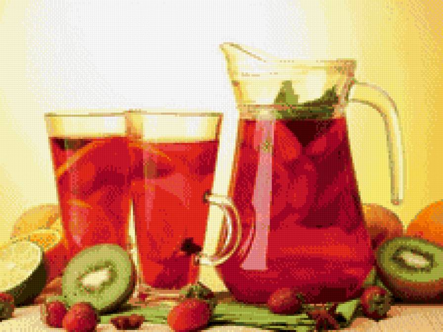 натюрморт с кувшином - кухня, напиток, фрукты, натюрморт - предпросмотр