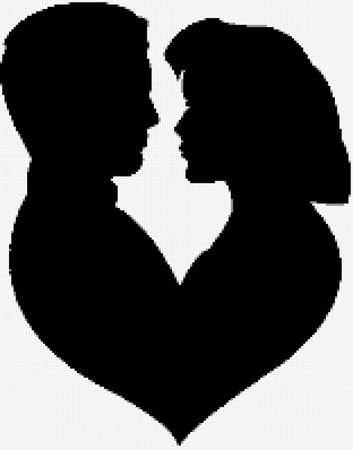 Влюбленные - поцелуй, монохром, влюбленные - предпросмотр