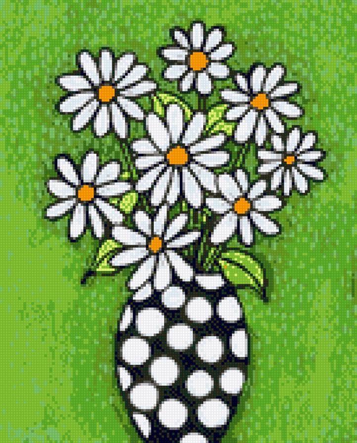 букетик ромашек - цветы, настроение, ромашки, рисунок - предпросмотр