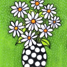 Схема вышивки «букетик ромашек»