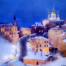 Схема вышивки «Андреевский спуск в Киеве»