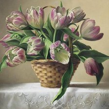 Схема вышивки «тюльпаны»