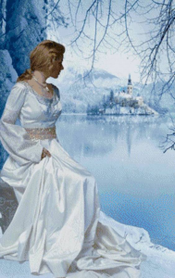 Девушка-Зима - девушка зима картина - предпросмотр