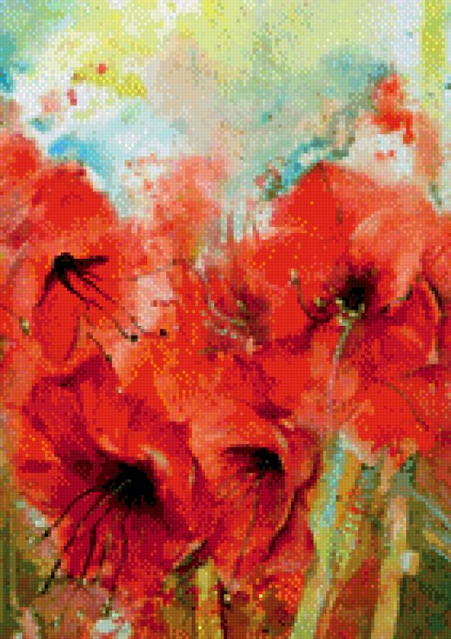 Красные цветы - красный, цветы - предпросмотр