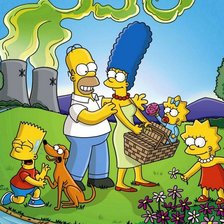 Схема вышивки «Симпсоны на пикнике»