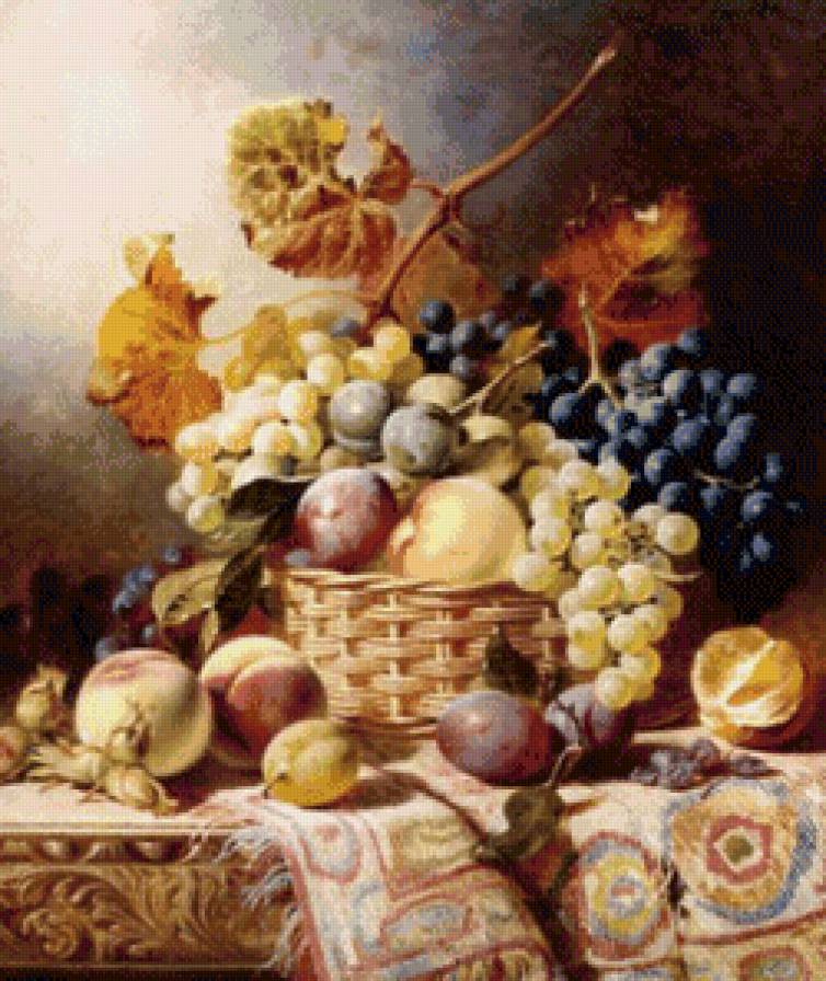 натюрморт - виноград, персики, натюрморт - предпросмотр