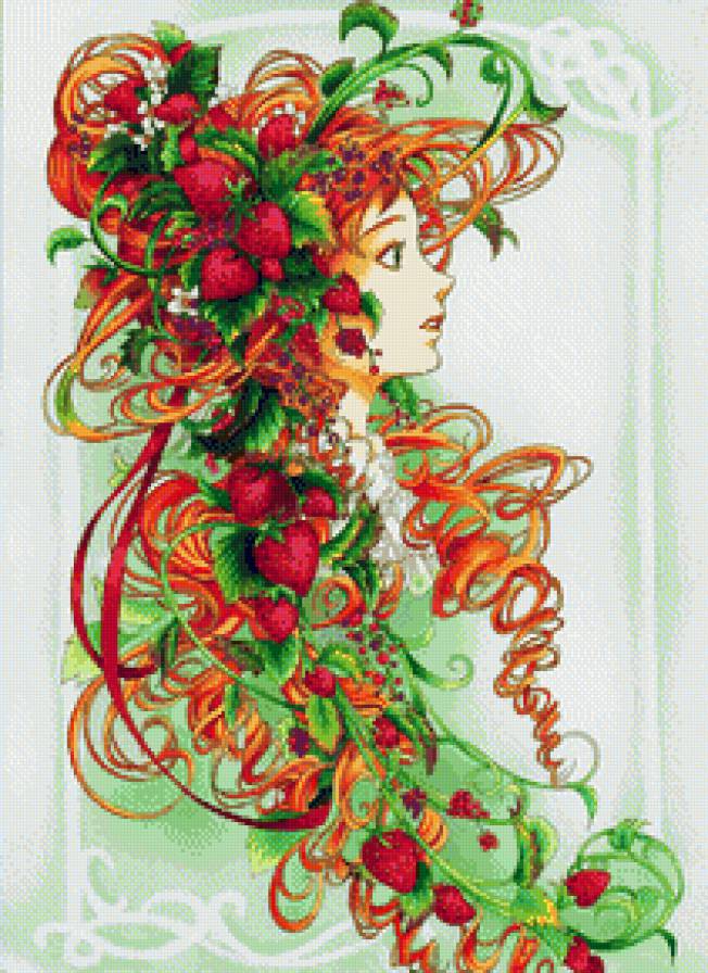 Девушка-клубничка - девушка, клубничка - предпросмотр