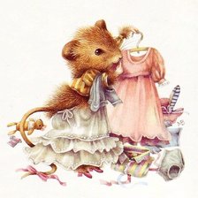 Схема вышивки «мышка-модница»