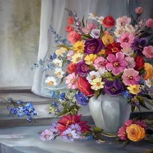 Схема вышивки «ваза с цветами»