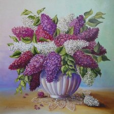 Схема вышивки «сирень»