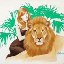 Схема вышивки «Девушка со львом»