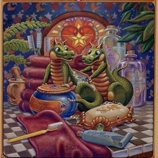 Схема вышивки «дракончики»