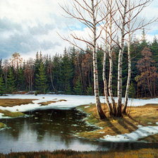 Схема вышивки «Весенний пейзаж»