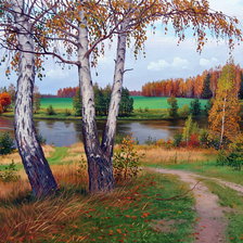 Схема вышивки «Осенний пейзаж»