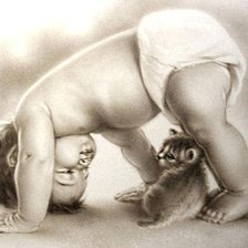 Схема вышивки «малыши монохром»