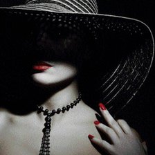 Схема вышивки «дама в шляпе»