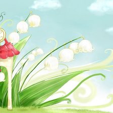 Схема вышивки «Дом и ландыши»