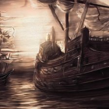 Схема вышивки «Корабли»