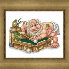 Схема вышивки «дед в бильярдной»