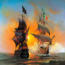 Схема вышивки «добро и зло (корабли)»