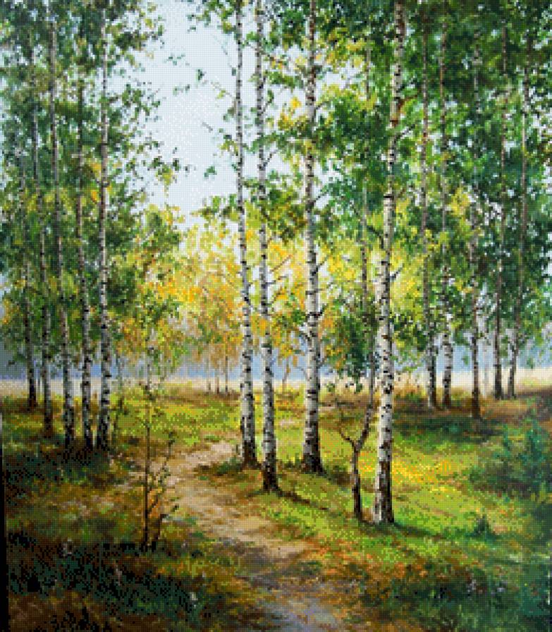русские берёзы - природа, жара, живопись, лес, пейзаж, лето, поле, береза - предпросмотр