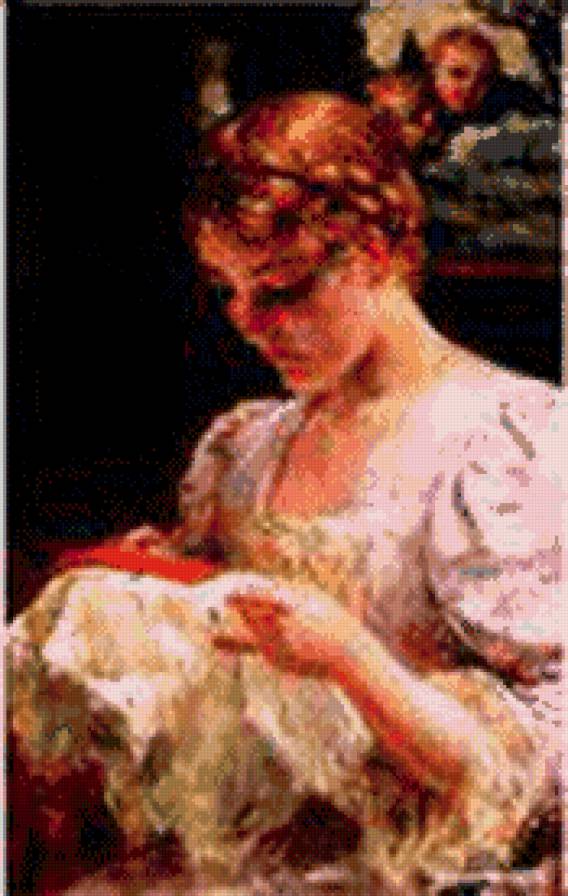 девушка - девушка, вышивка - предпросмотр