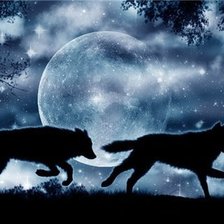 Схема вышивки «волки»