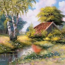 Схема вышивки «пейзаж»