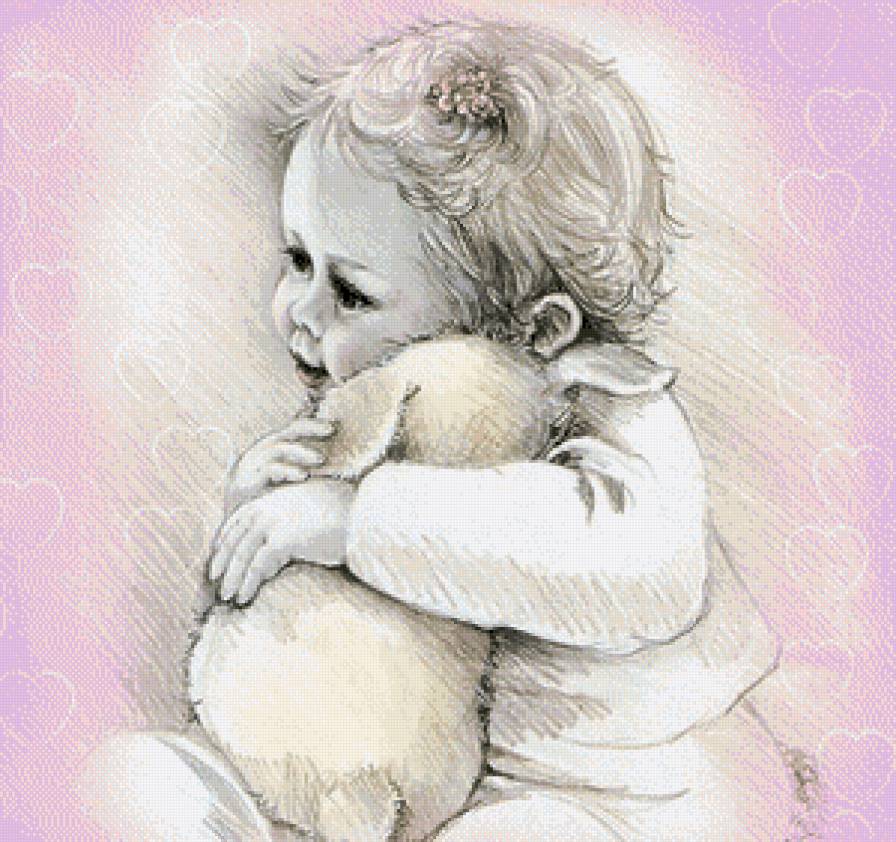 Любимая игрушка - ребенок, люди, дети, зайка, девочка - предпросмотр