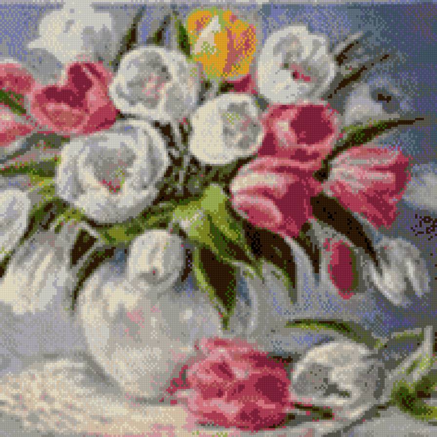 ваза с тюльпанами - цветы, ваза, тюльпаны - предпросмотр