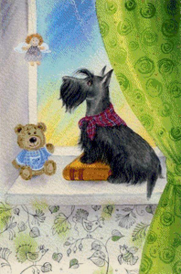 Друзья - собака, живопись, игрушки - предпросмотр