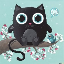 Схема вышивки «Кот и птичка»