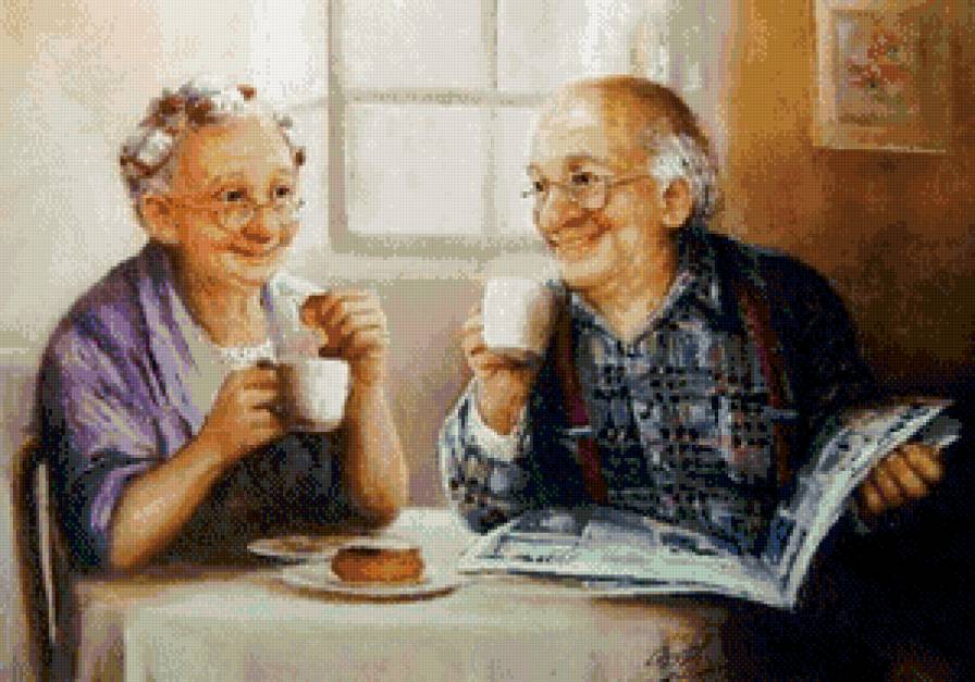 Двое - люди, кухня, чай, двое - предпросмотр