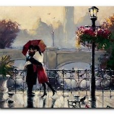 Схема вышивки «Двое под зонтом»