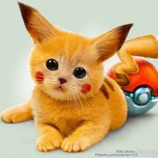 Схема вышивки «Котенок-Пикачу»