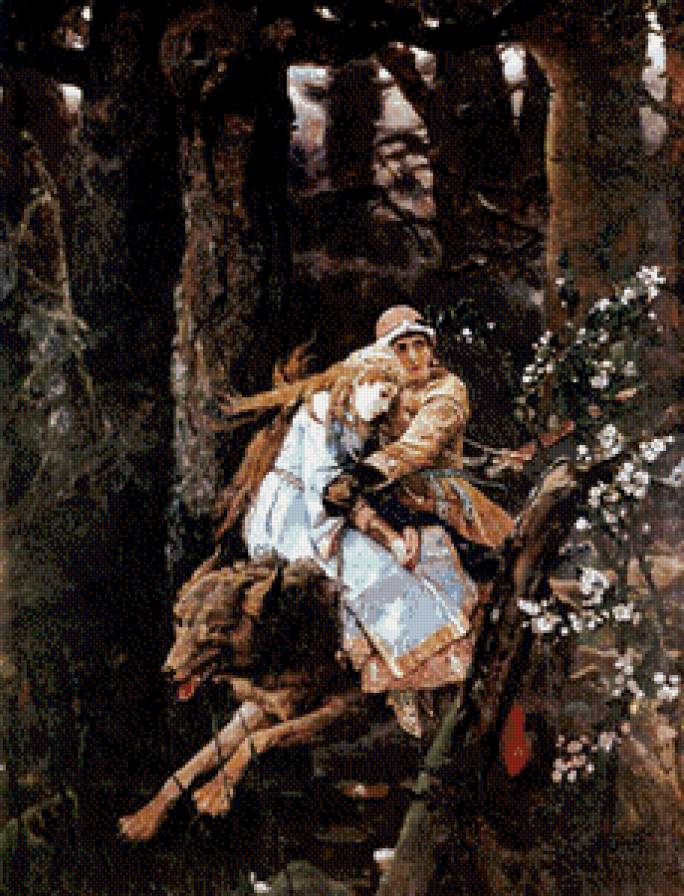 Иван Царевич и Серый Волк - васнецов - предпросмотр