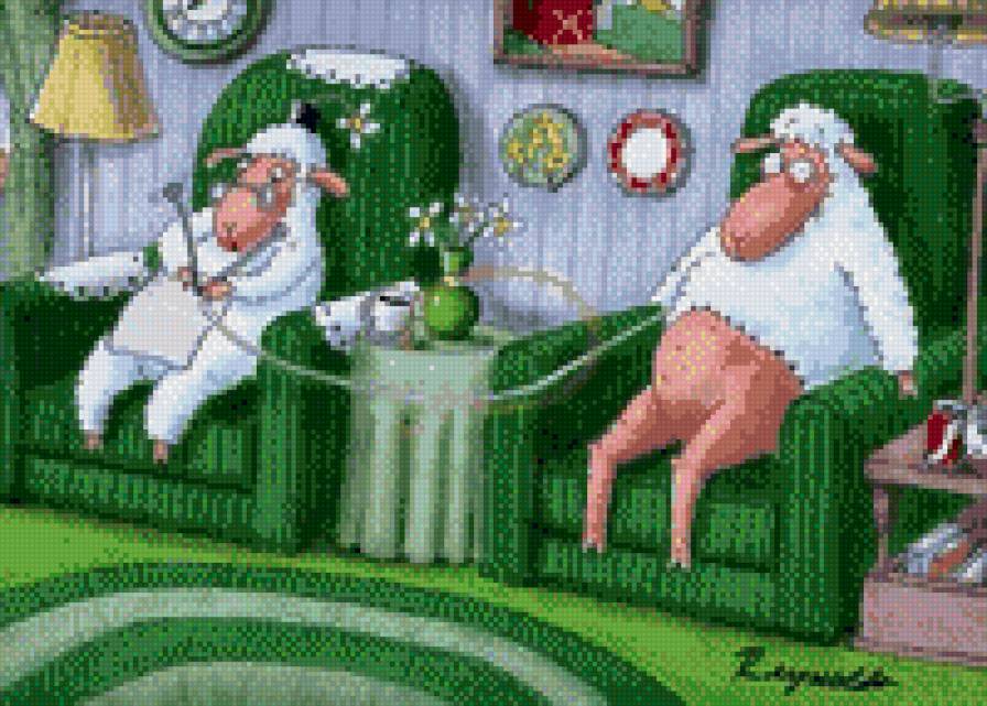 №657795 - рукоделие, овцы, юмор, вязание, шерсть - предпросмотр