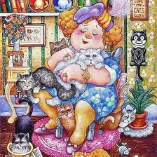 Схема вышивки «любительница кошек»