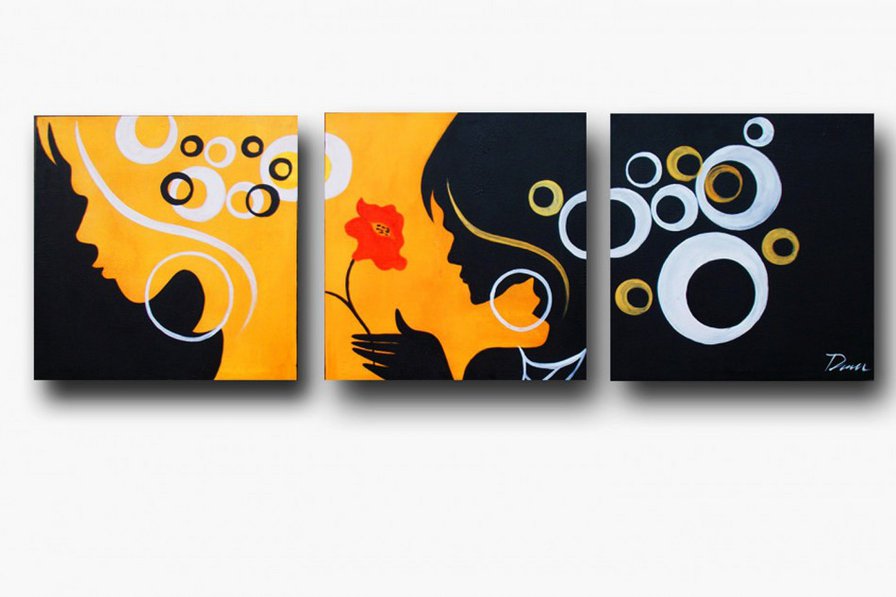 Девушка - сегментированные картины - оригинал