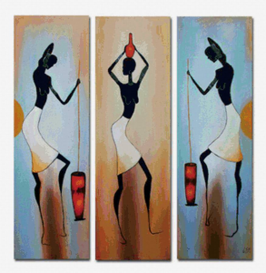 Негритянки - сегментированные картины - предпросмотр