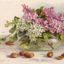 Схема вышивки «сирень в стеклянной банке»