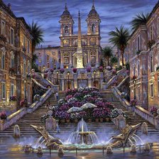 Схема вышивки «испанская лестница в риме»